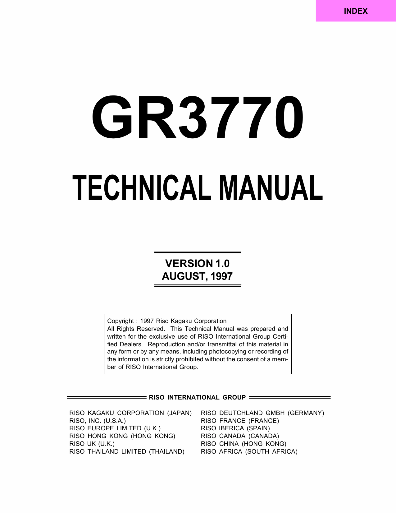RISO GR 3770 TECHNICAL Service Manual-1